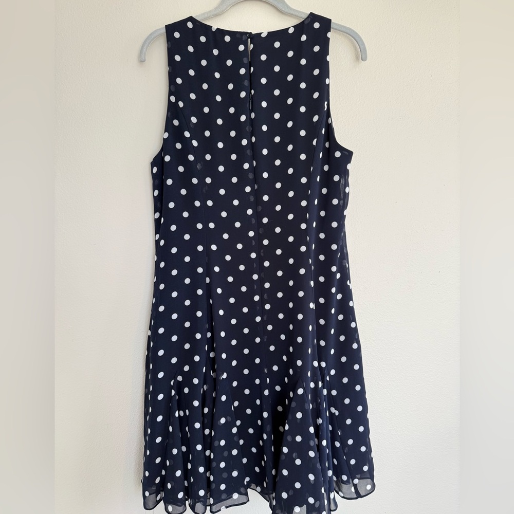 Ralph Lauren Navy and White Polka Dot Dress - Picture 4 of 5